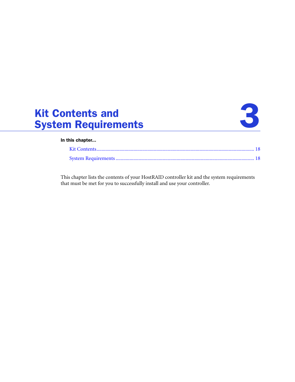 Kit contents and system requirements, Kit contents and, System requirements | Adaptec ATA II 1220SA User Manual | Page 17 / 78