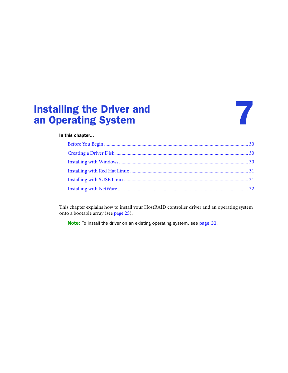 Installing the driver and an operating system, Installing the driver and, An operating system | Adaptec ATA II 1220SA User Manual | Page 29 / 78