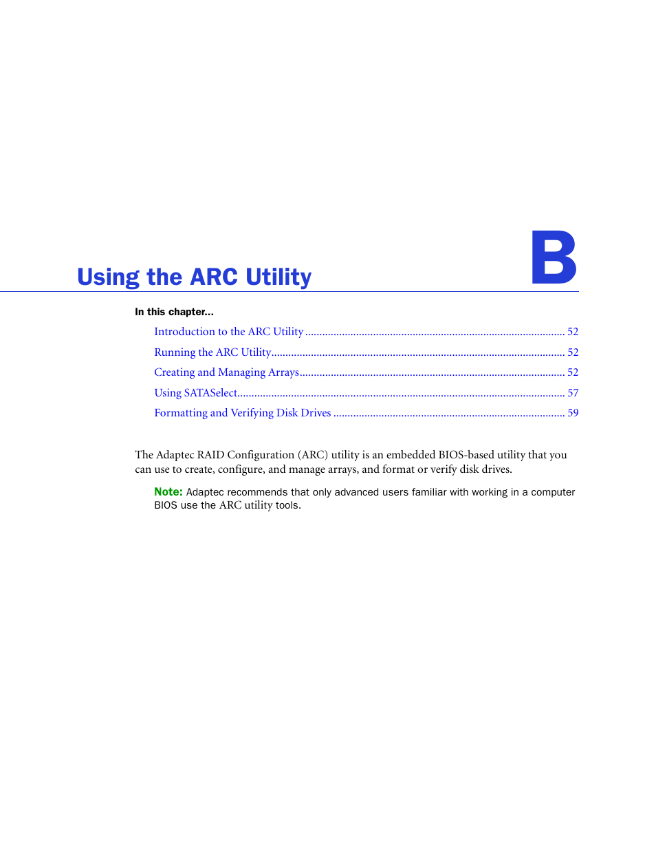 Using the arc utility, Using the | Adaptec ATA II 1220SA User Manual | Page 51 / 78