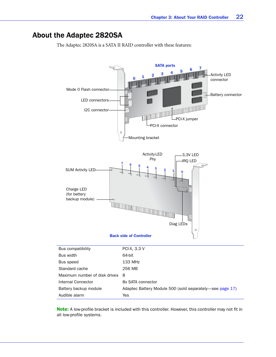 About the adaptec 2820sa | Adaptec SAS/SATA/SCSI RAID Controllers User Manual | Page 22 / 112