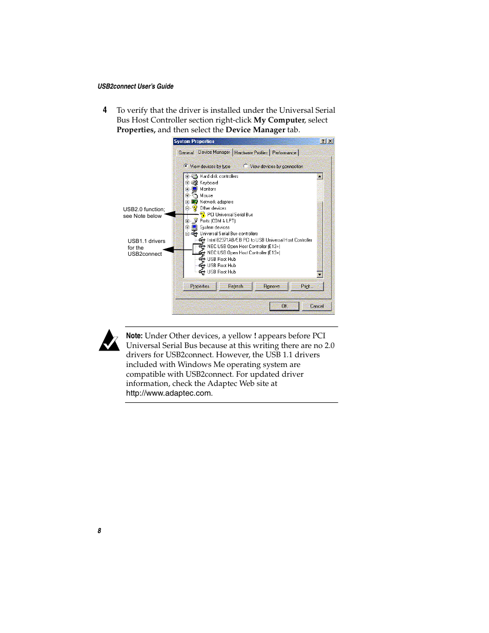Adaptec USB2connect Host Bus Adapter User Manual | Page 13 / 27