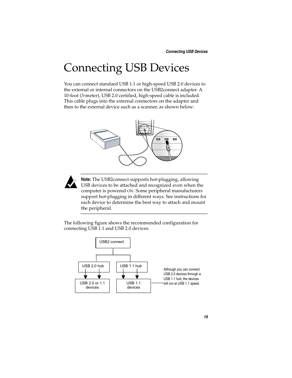 Connecting usb devices | Adaptec USB2connect Host Bus Adapter User Manual | Page 24 / 27