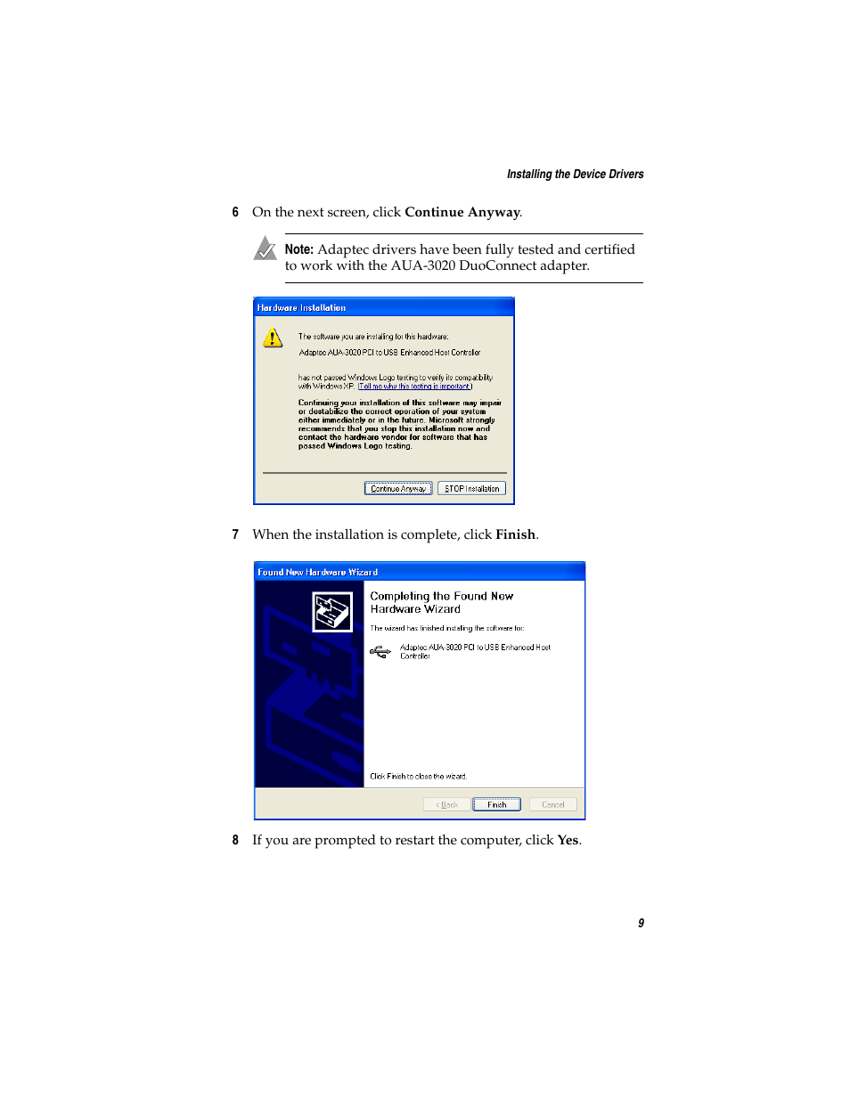 Adaptec DuoConnect AUA-3020 User Manual | Page 17 / 43
