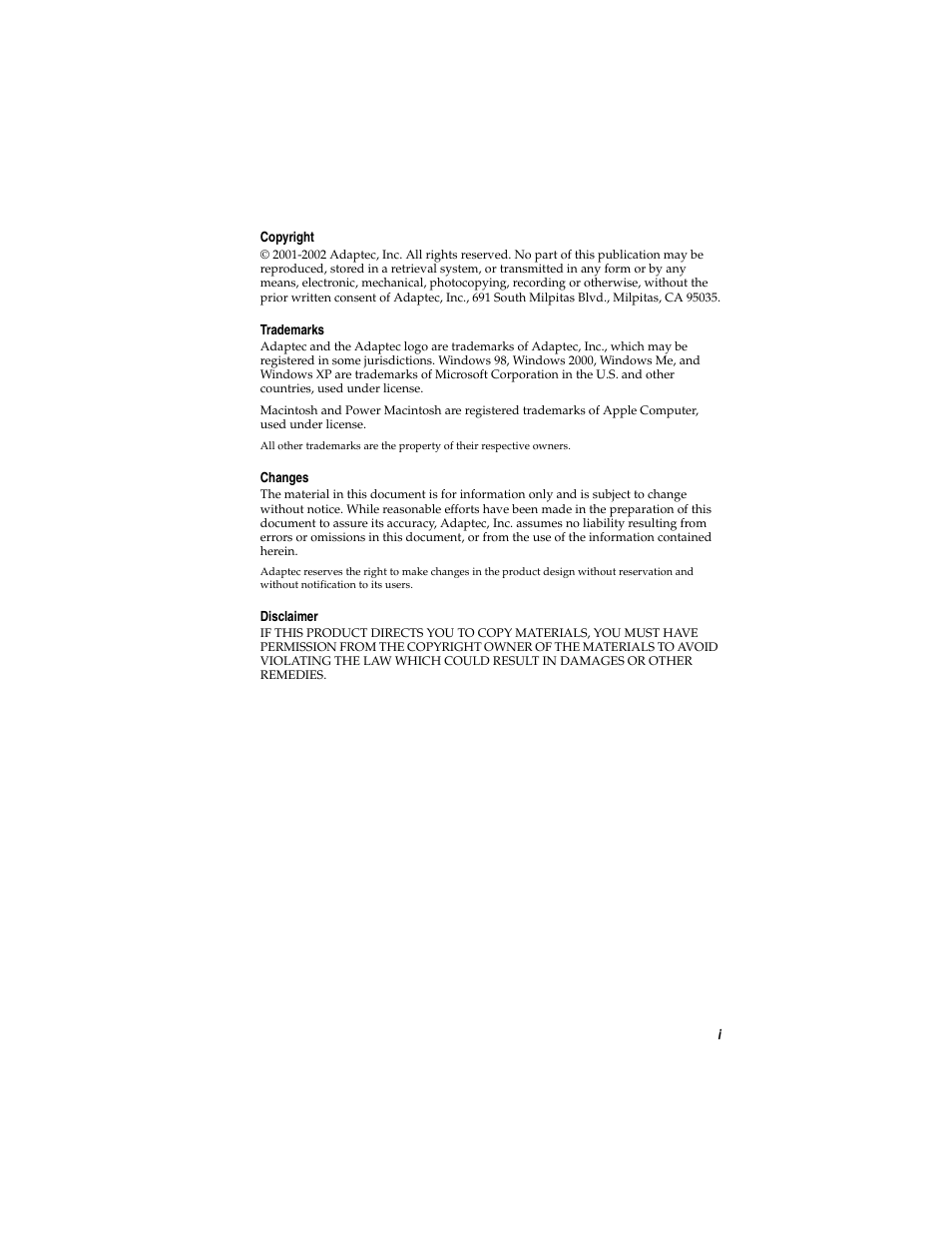 Adaptec DuoConnect AUA-3020 User Manual | Page 2 / 43
