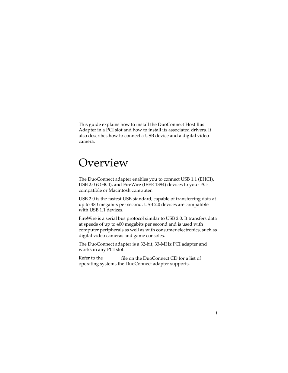 Overview | Adaptec DuoConnect Adapter AUA-3121 User Manual | Page 10 / 42