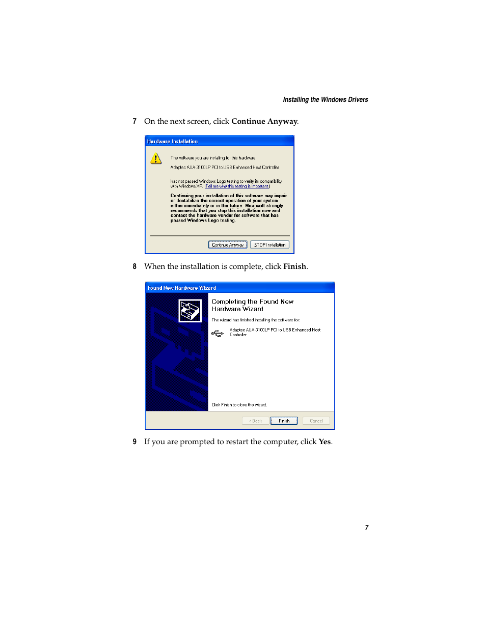 Adaptec DuoConnect Adapter AUA-3121 User Manual | Page 16 / 42