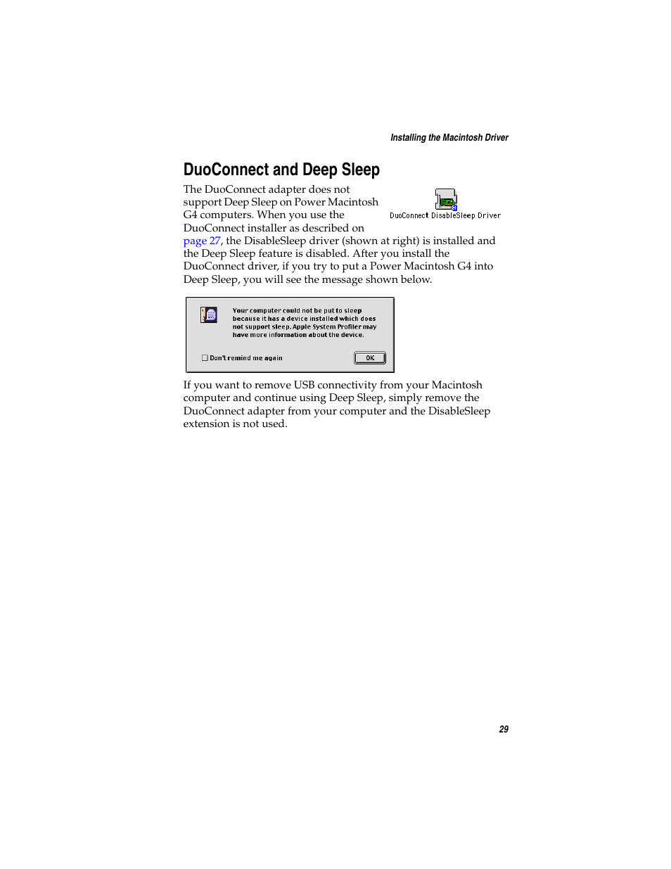 Duoconnect and deep sleep | Adaptec DuoConnect Adapter AUA-3121 User Manual | Page 38 / 42