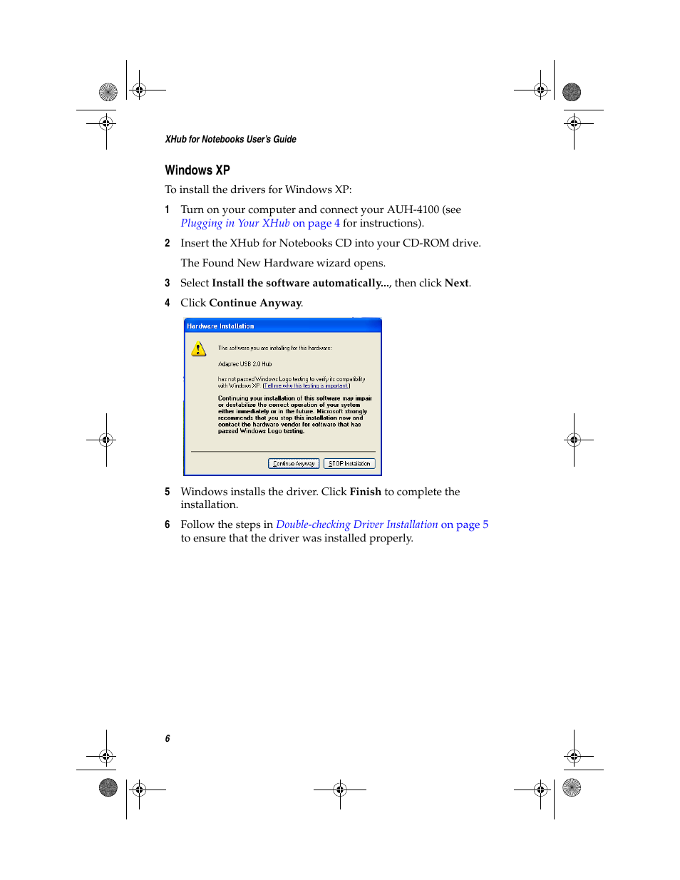Windows xp | Adaptec FireConnect For Notebooks User Manual | Page 15 / 22