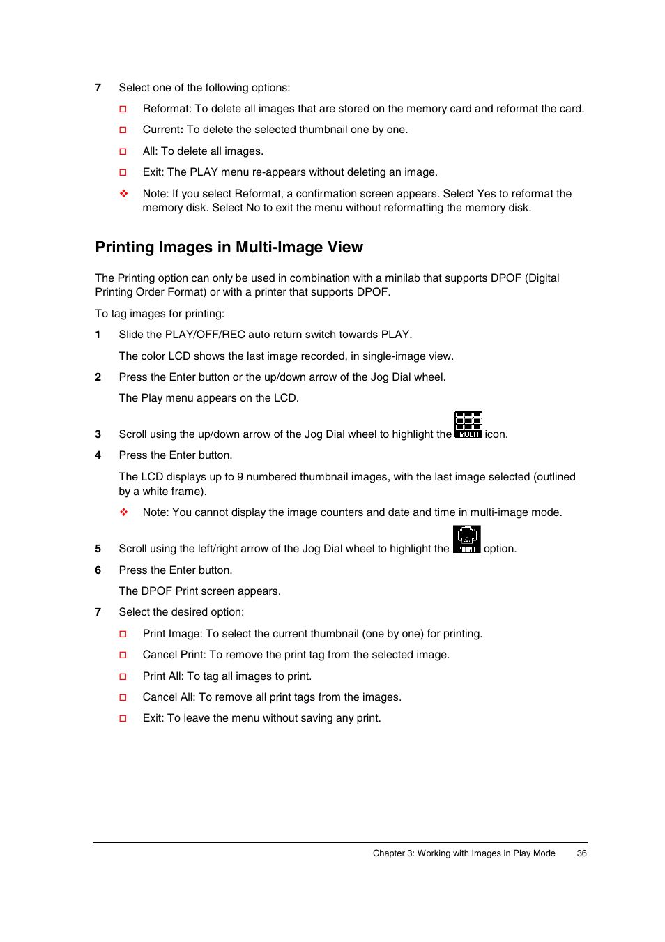 Printing images in multi-image view | AGFA ePhoto CL34 User Manual | Page 36 / 53