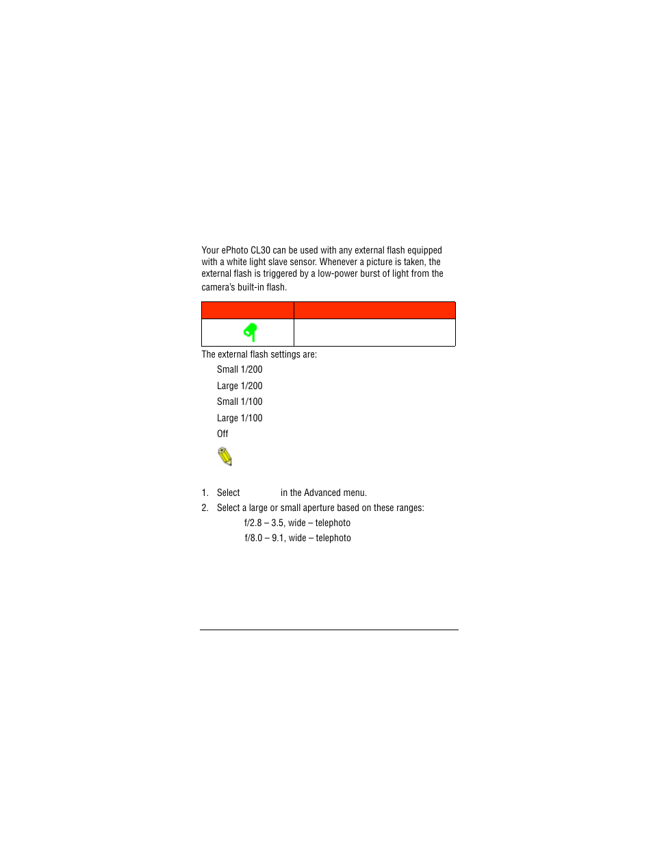 External flash | AGFA CL30 User Manual | Page 25 / 48