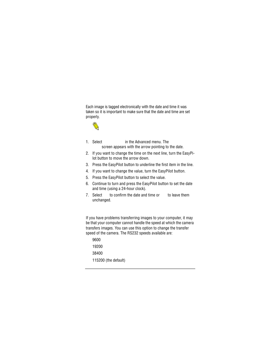 Date & time, Rs232 speed | AGFA CL30 User Manual | Page 27 / 48