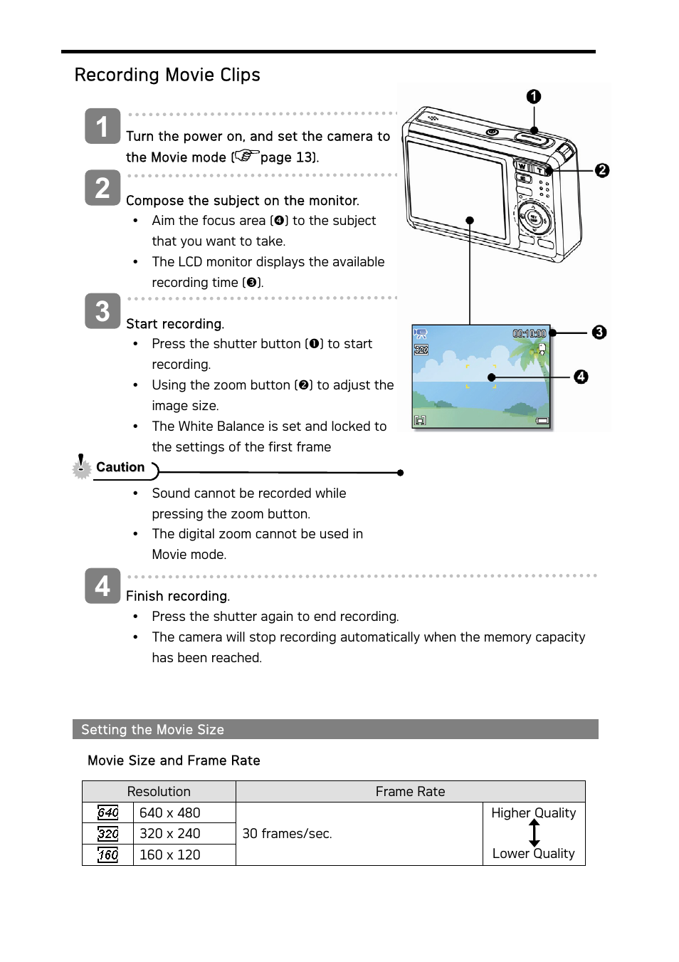 Recording movie clips | AGFA DC-733i User Manual | Page 31 / 60