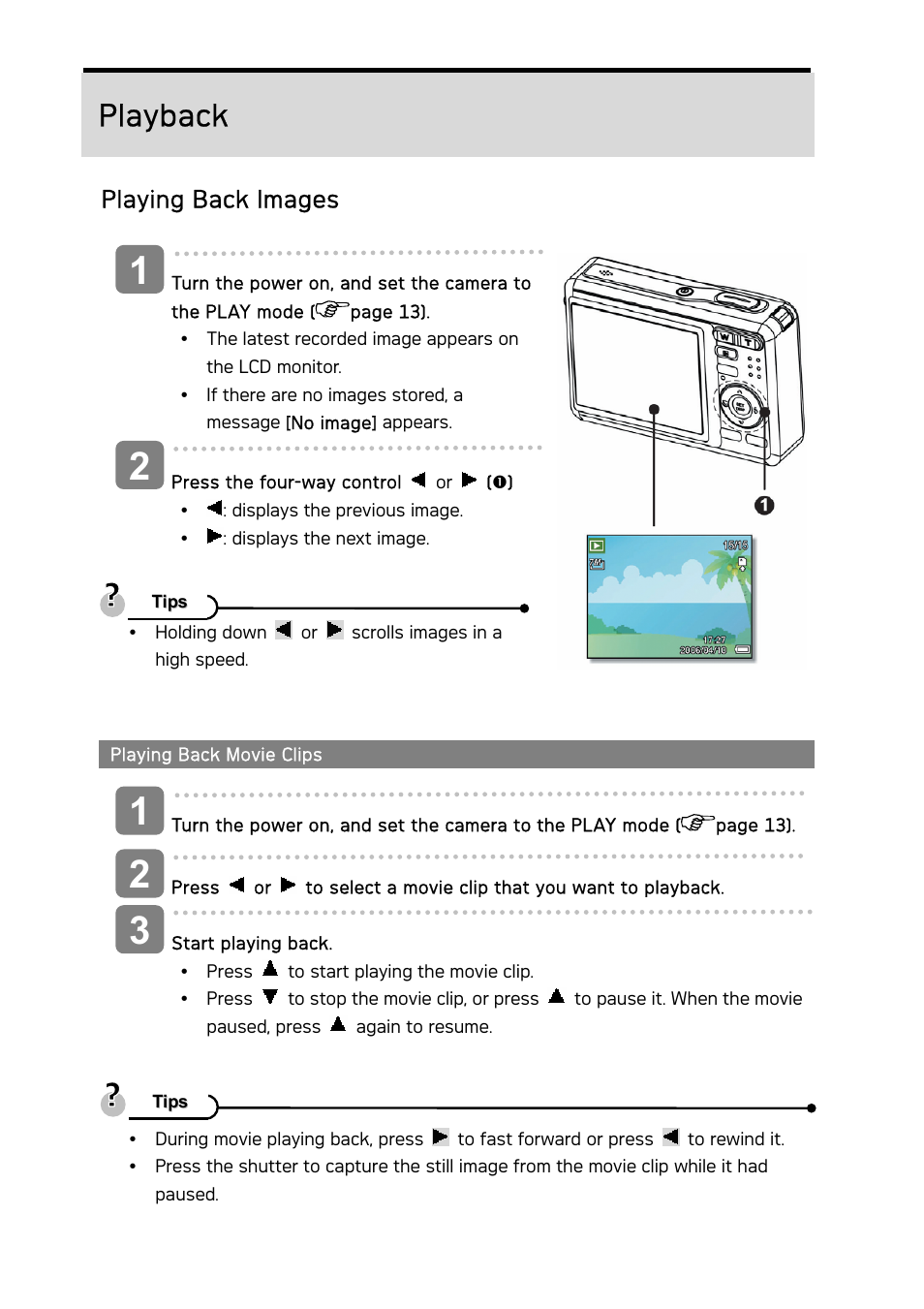 Playback, Playing back images | AGFA DC-733i User Manual | Page 37 / 60