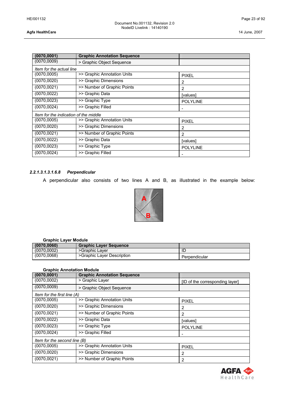 Perpendicular | AGFA HE/001132 User Manual | Page 23 / 93