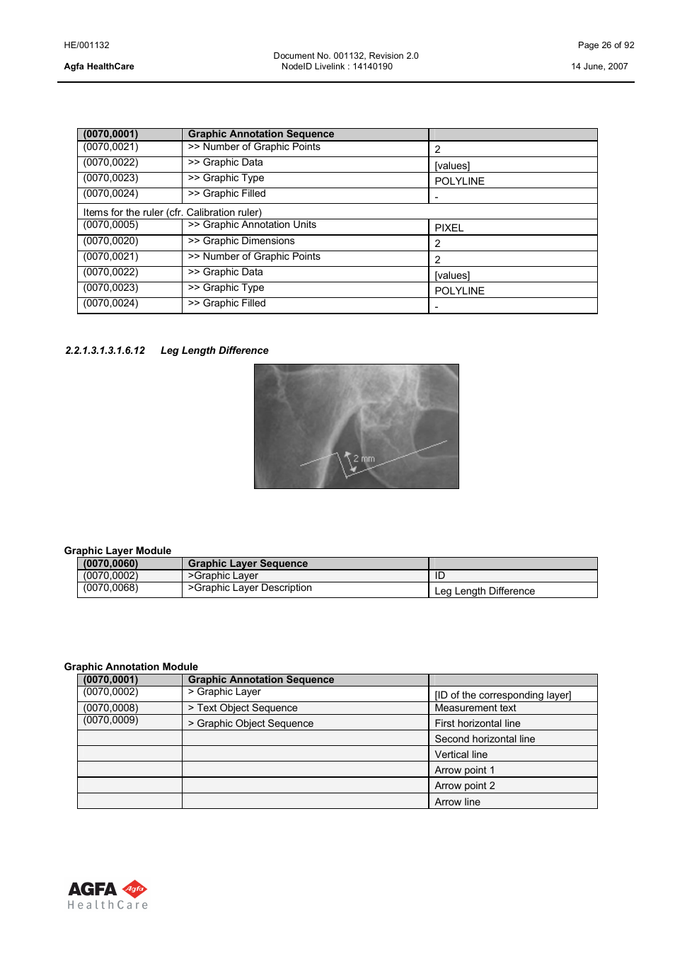 Leg length difference | AGFA HE/001132 User Manual | Page 26 / 93