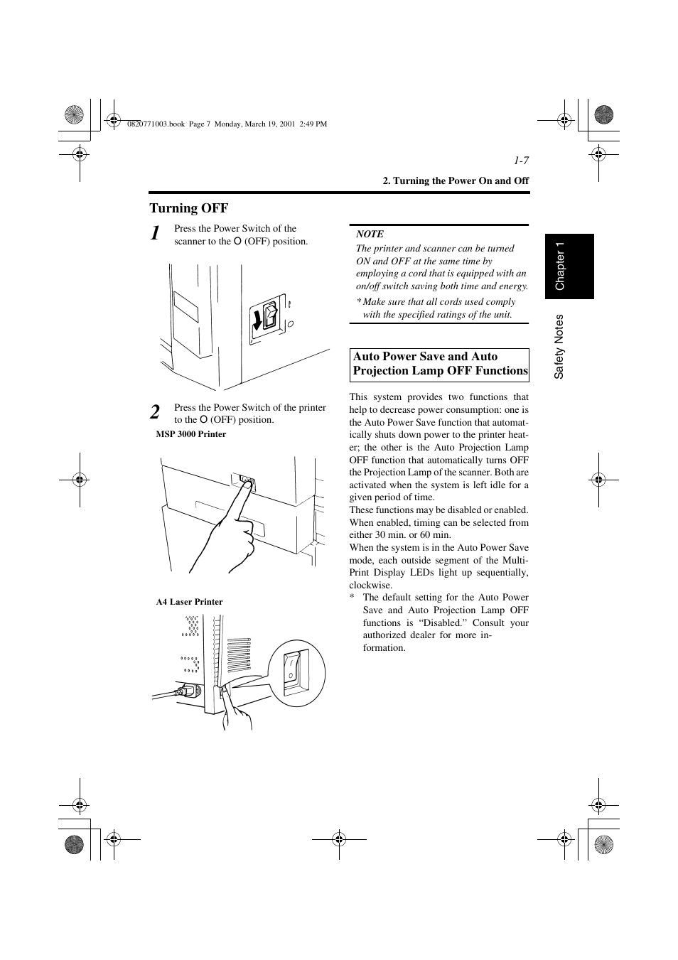 Turning off, Turning off -7 | AGFA IT SR 24 User Manual | Page 24 / 91