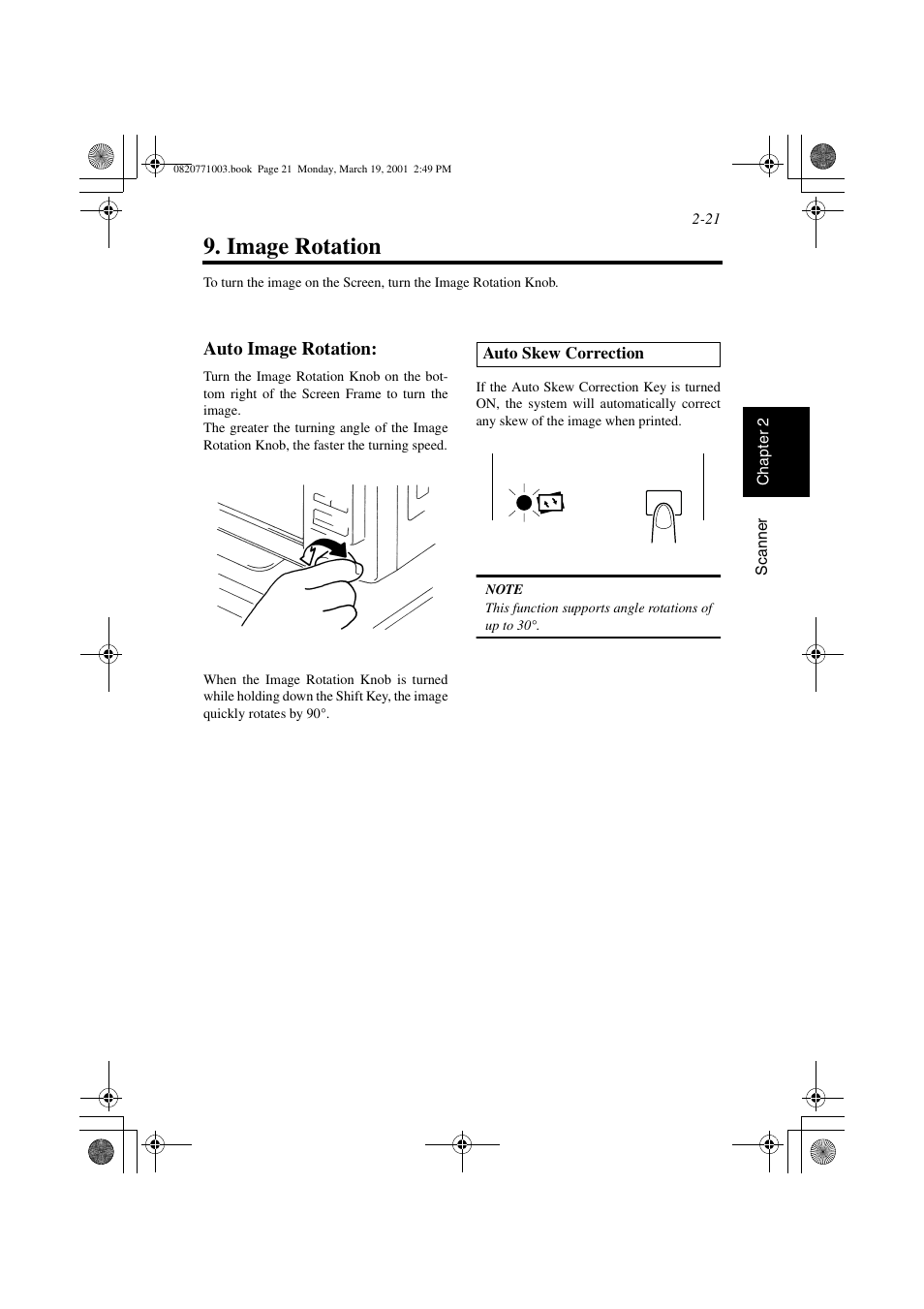 Image rotation, Auto image rotation, Image rotation -21 | Correction | AGFA IT SR 24 User Manual | Page 46 / 91