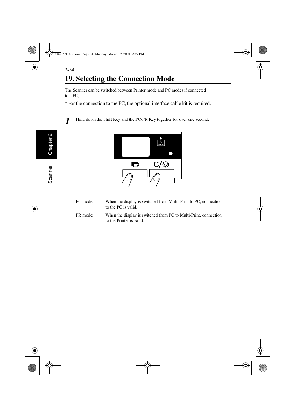 Selecting the connection mode, Selecting the connection mode -34 | AGFA IT SR 24 User Manual | Page 59 / 91