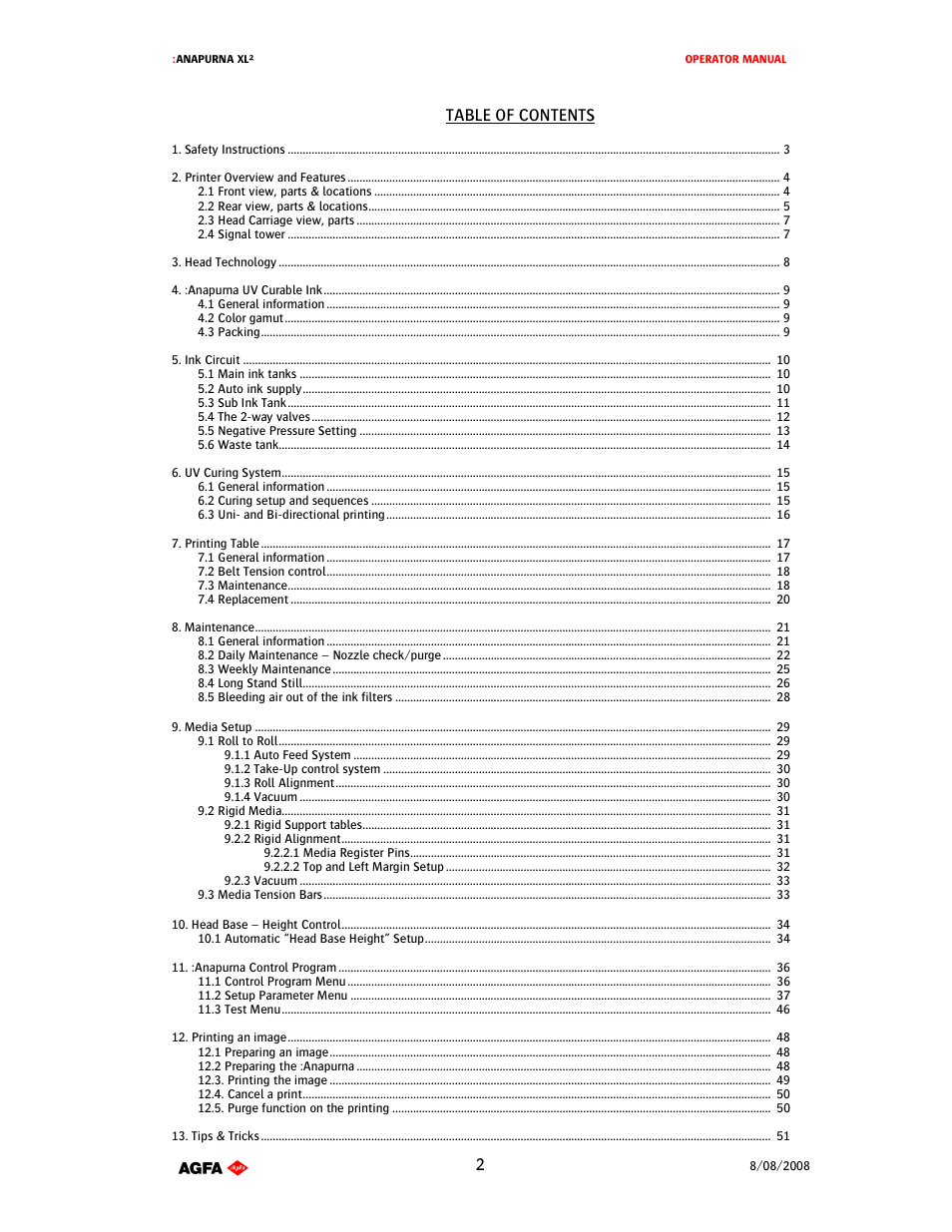 AGFA 1 User Manual | Page 2 / 54