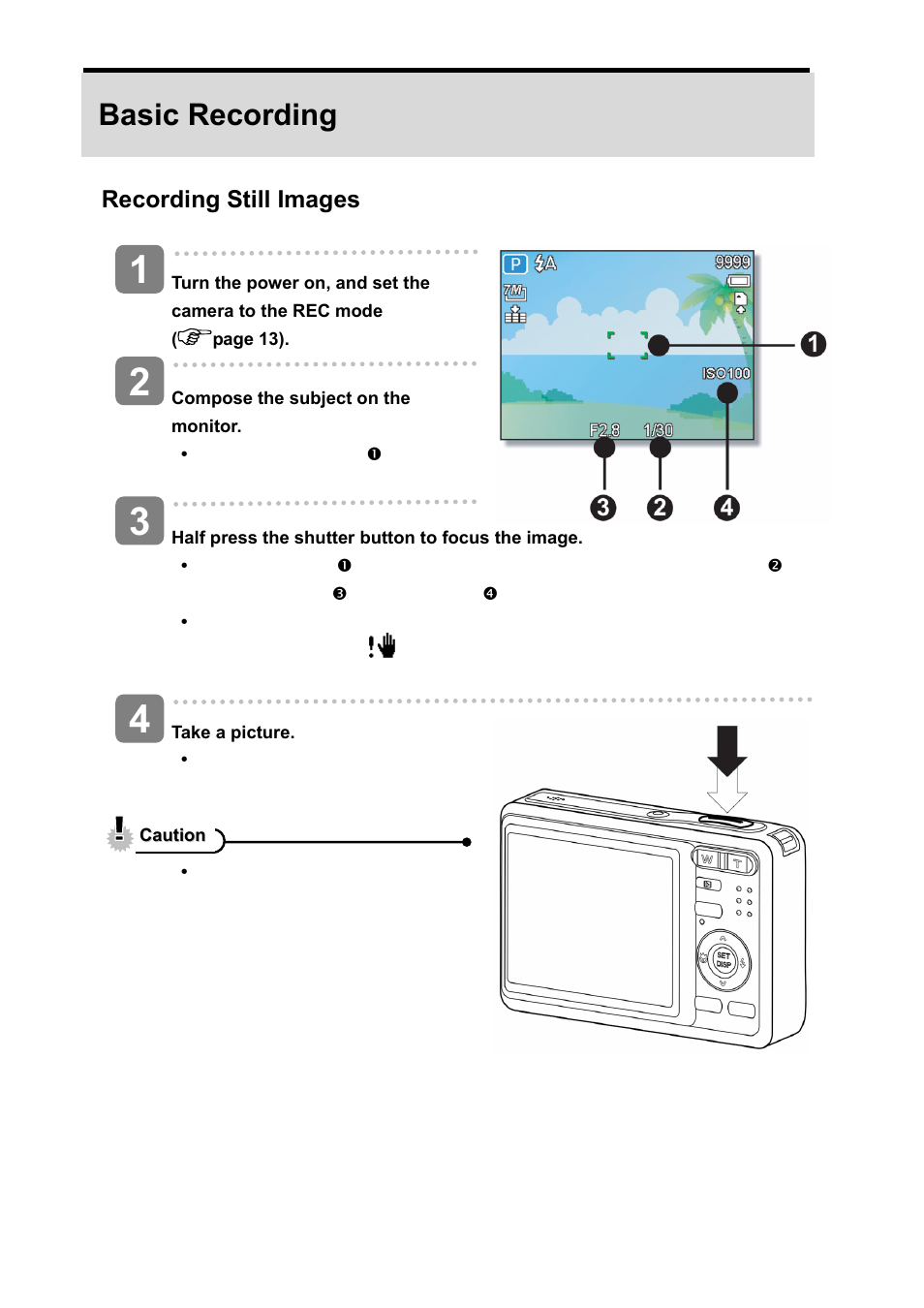 Basic recording, Recording still images | AGFA DC-733s User Manual | Page 25 / 66