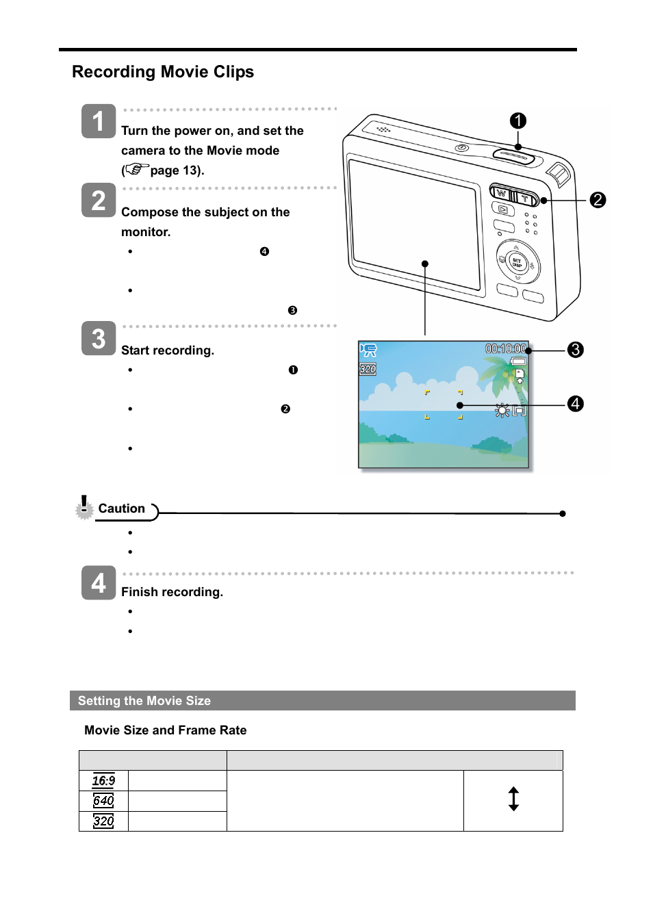 Recording movie clips | AGFA DC-733s User Manual | Page 34 / 66