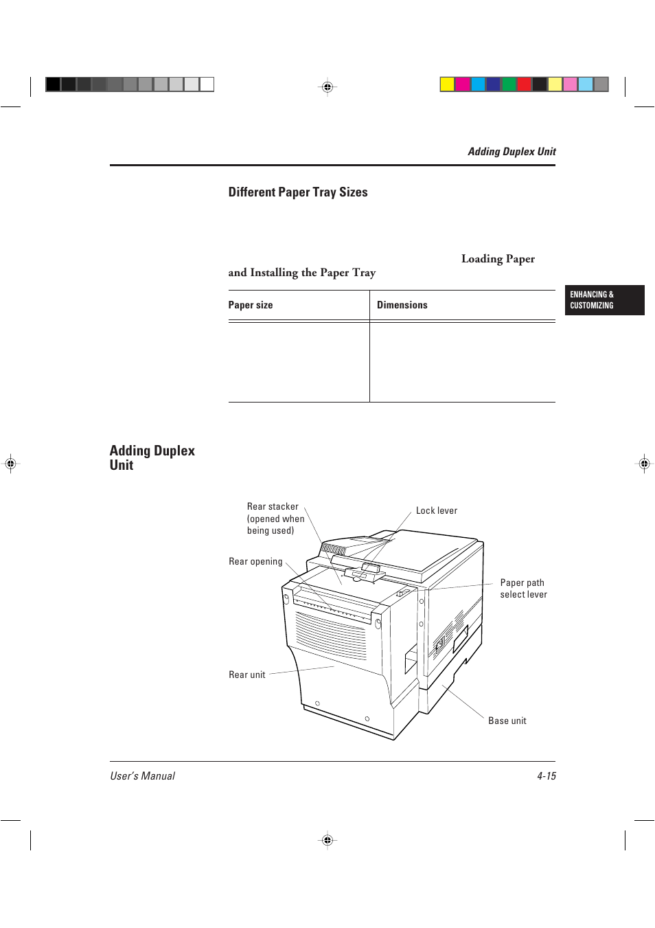 Adding duplex unit | AGFA TM 14ADV User Manual | Page 100 / 158