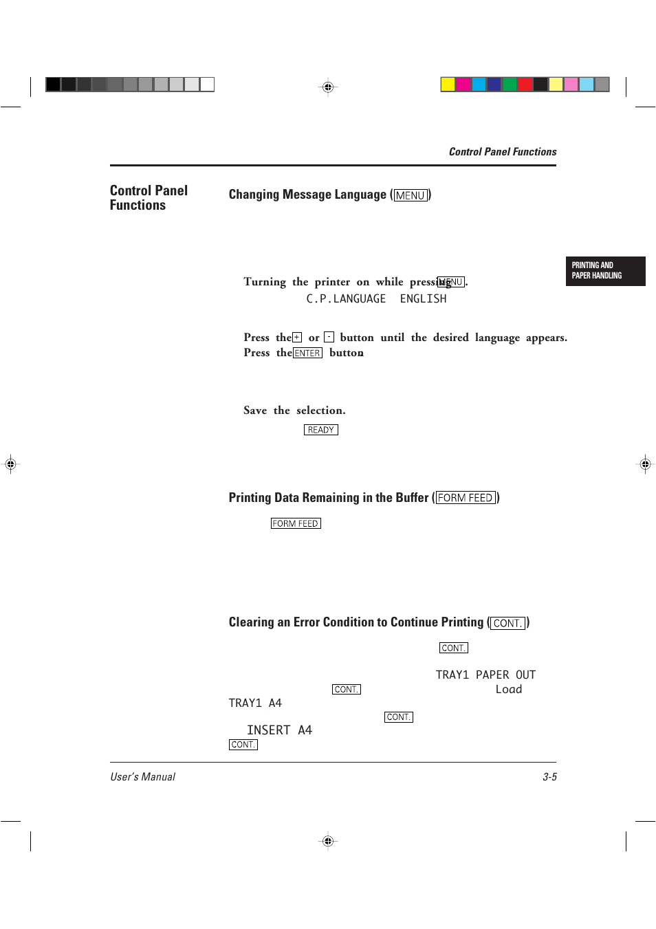 Control panel functions | AGFA TM 14ADV User Manual | Page 58 / 158