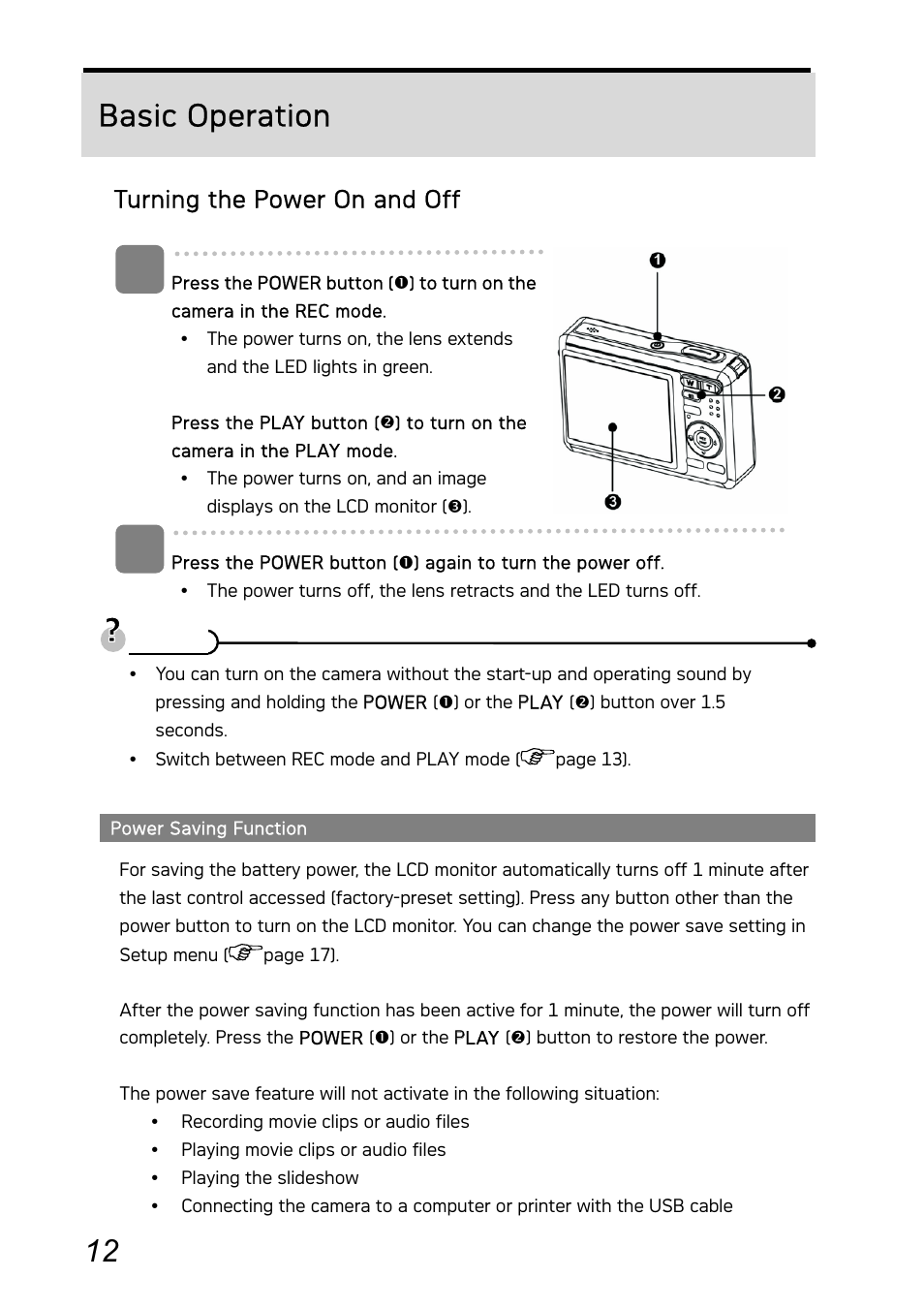 Basic operation, Turning the power on and off | AGFA Graphite DC-730i User Manual | Page 17 / 61
