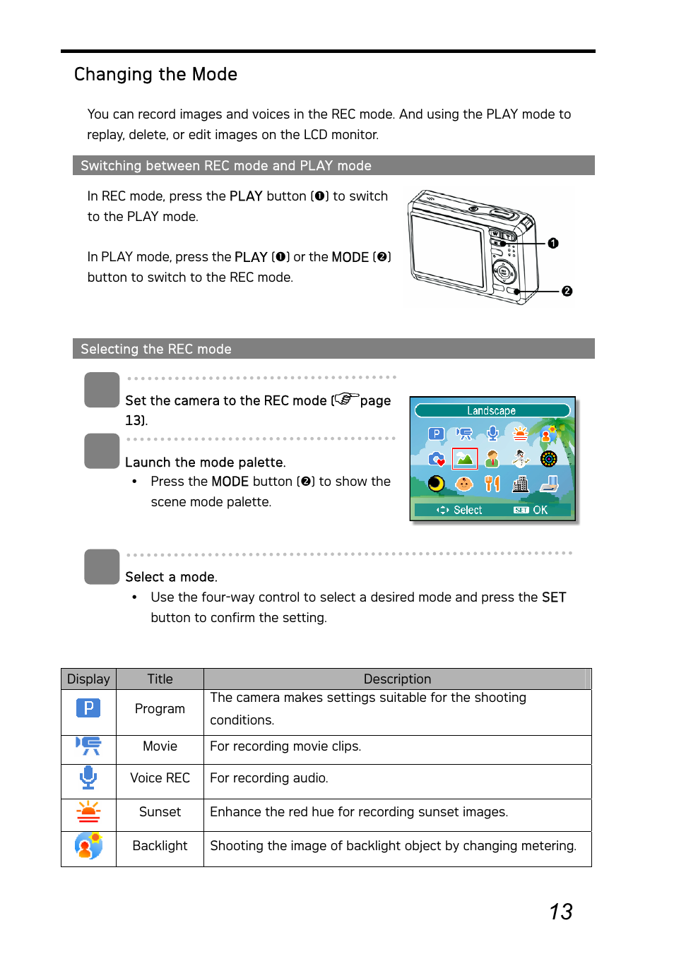 Changing the mode | AGFA Graphite DC-730i User Manual | Page 18 / 61