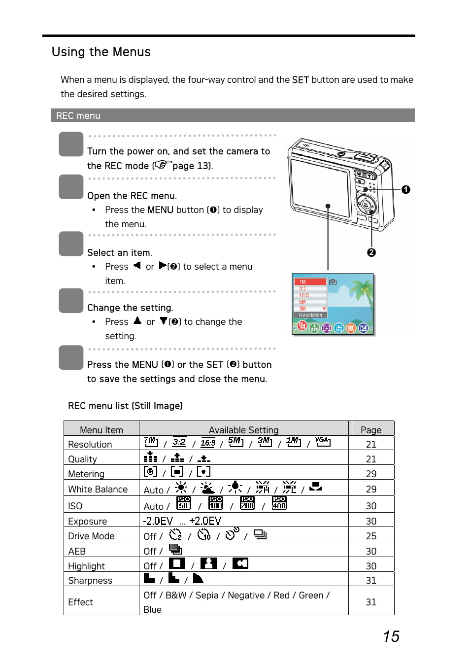 Using the menus | AGFA Graphite DC-730i User Manual | Page 20 / 61