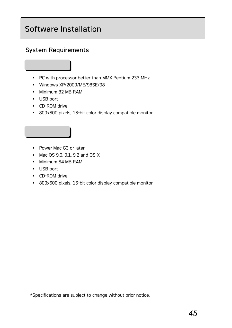 Software installation, System requirements | AGFA Graphite DC-730i User Manual | Page 50 / 61