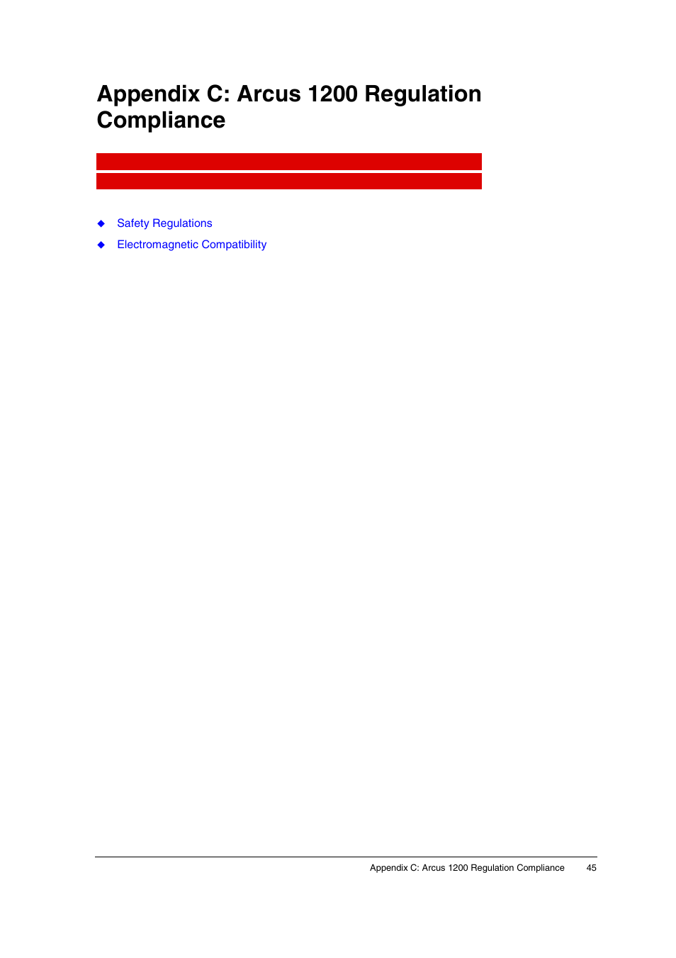 Appendix c: arcus 1200 regulation compliance | AGFA 1200 User Manual | Page 45 / 47