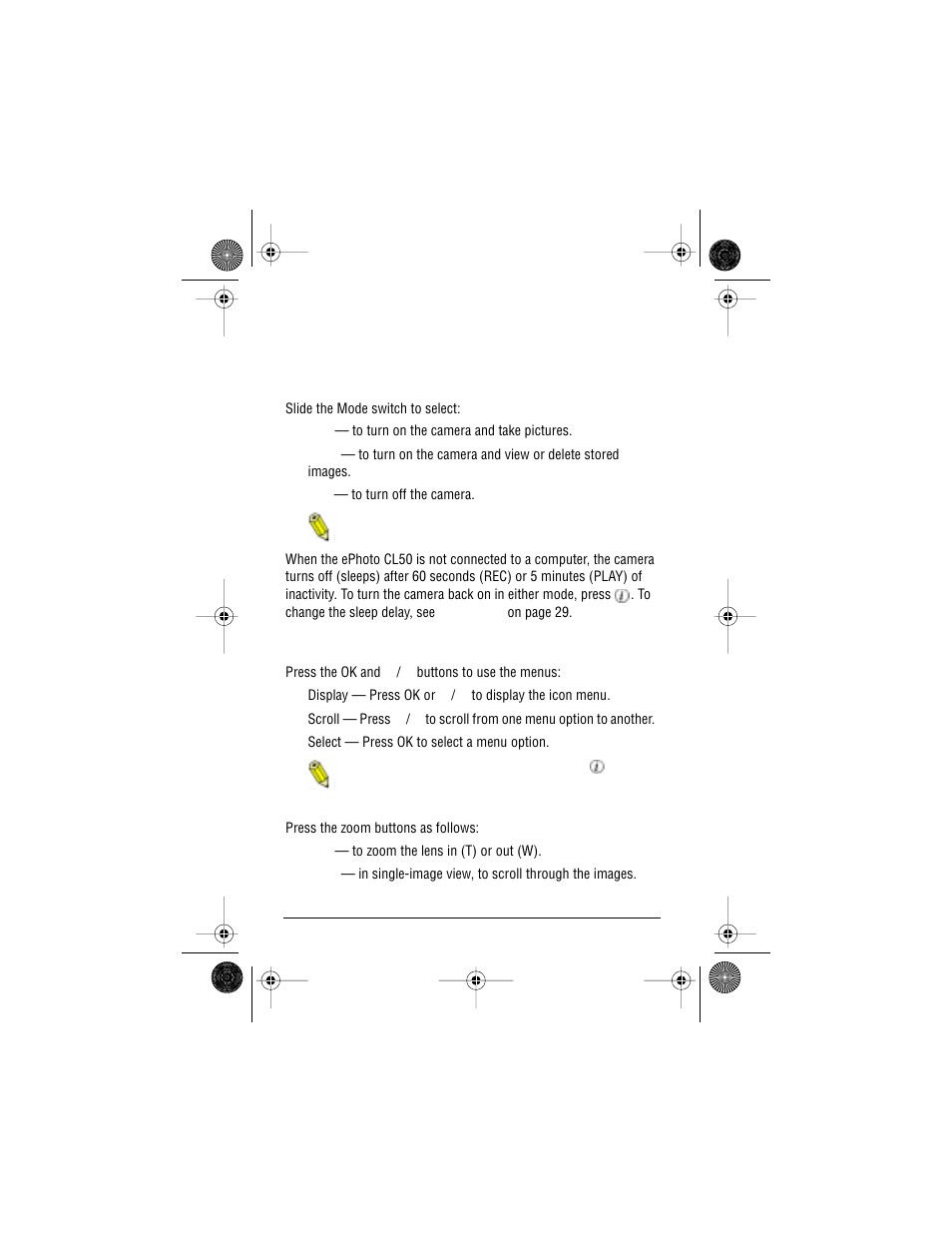Controlling the camera, Mode switch navigating the menus zoom buttons | AGFA ePhoto CL50 User Manual | Page 12 / 55