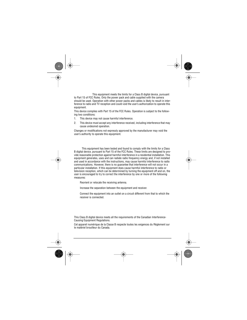 Fcc information, User information, Canadian radio interference regulations statement | AGFA ePhoto CL50 User Manual | Page 2 / 55