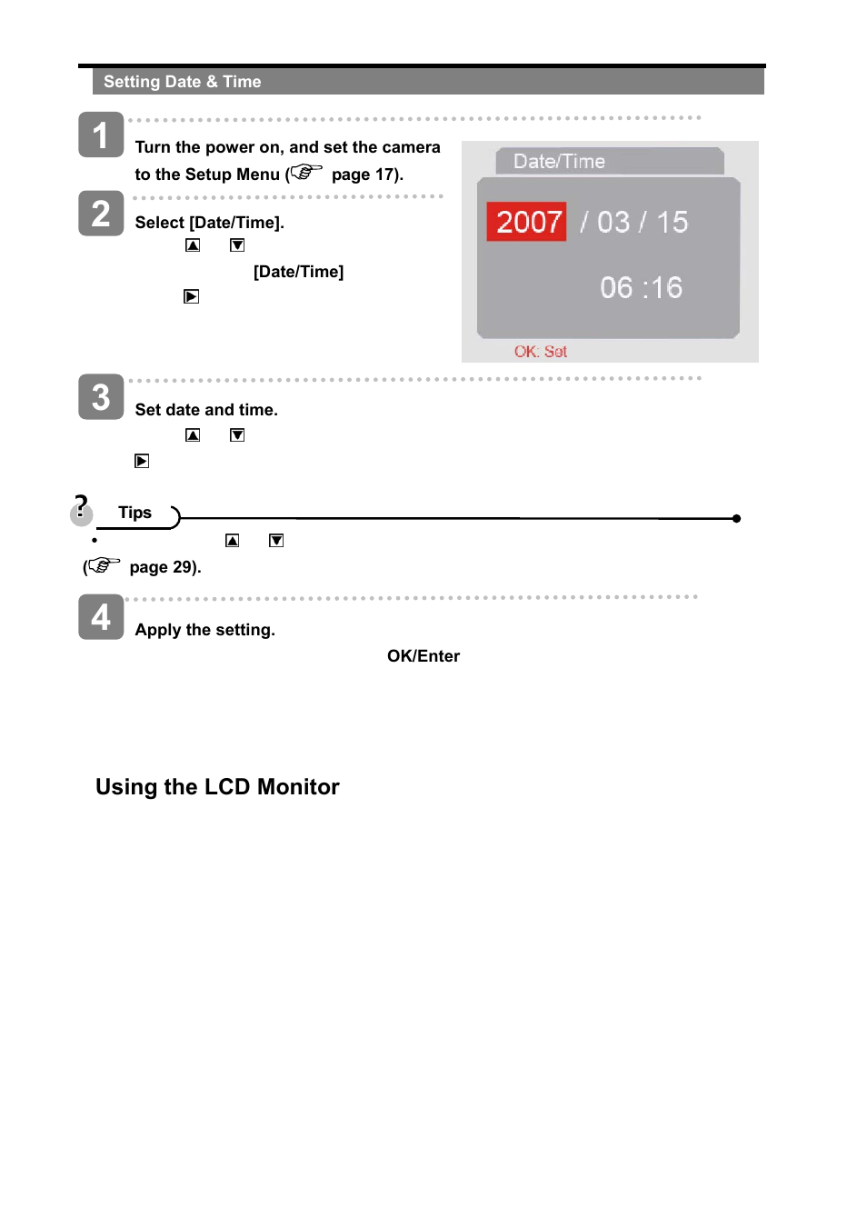 Using the lcd monitor | AGFA sensor 500-X User Manual | Page 14 / 53