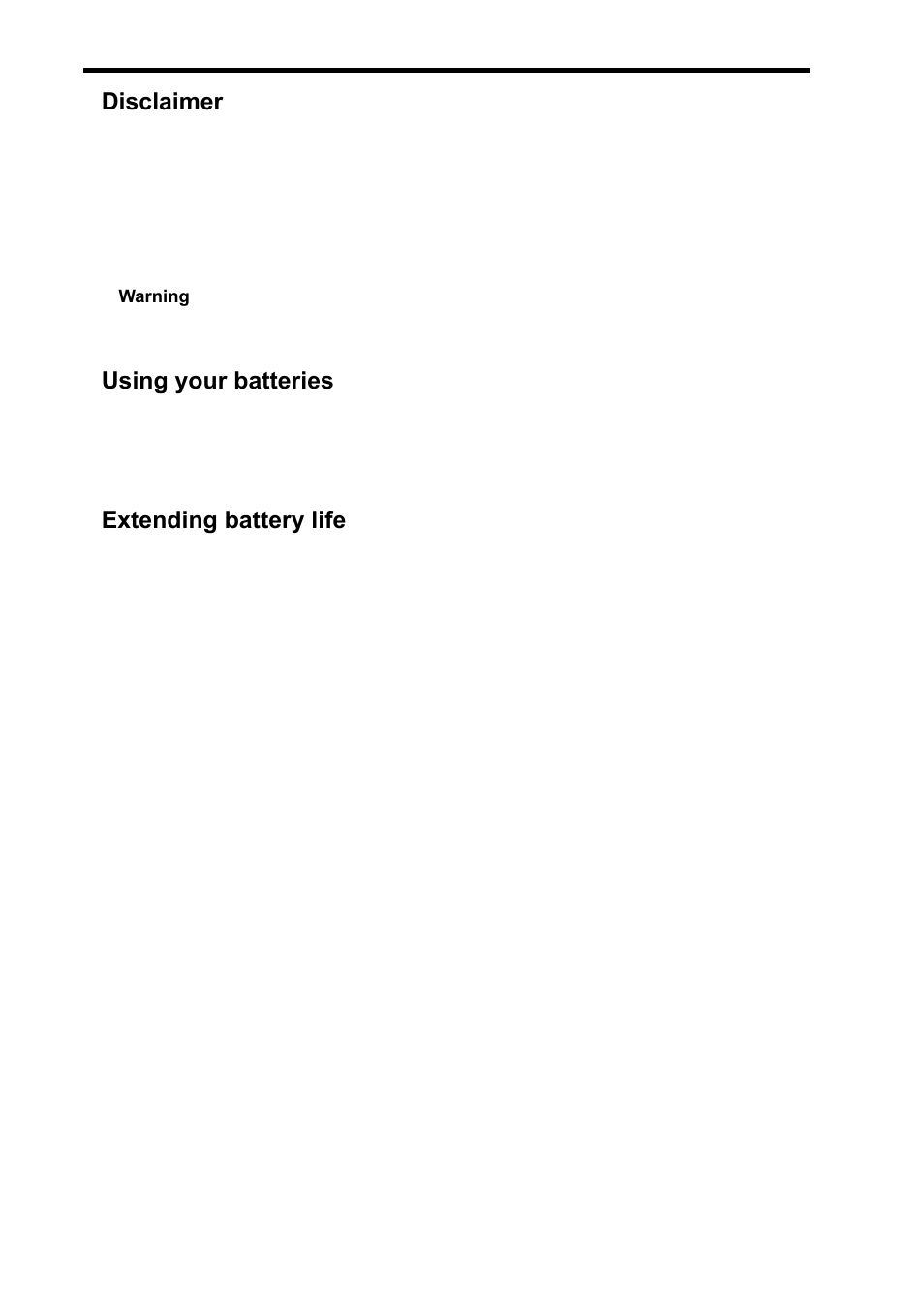 Disclaimer, Using your batteries, Extending battery life | AGFA sensor 500-X User Manual | Page 3 / 53