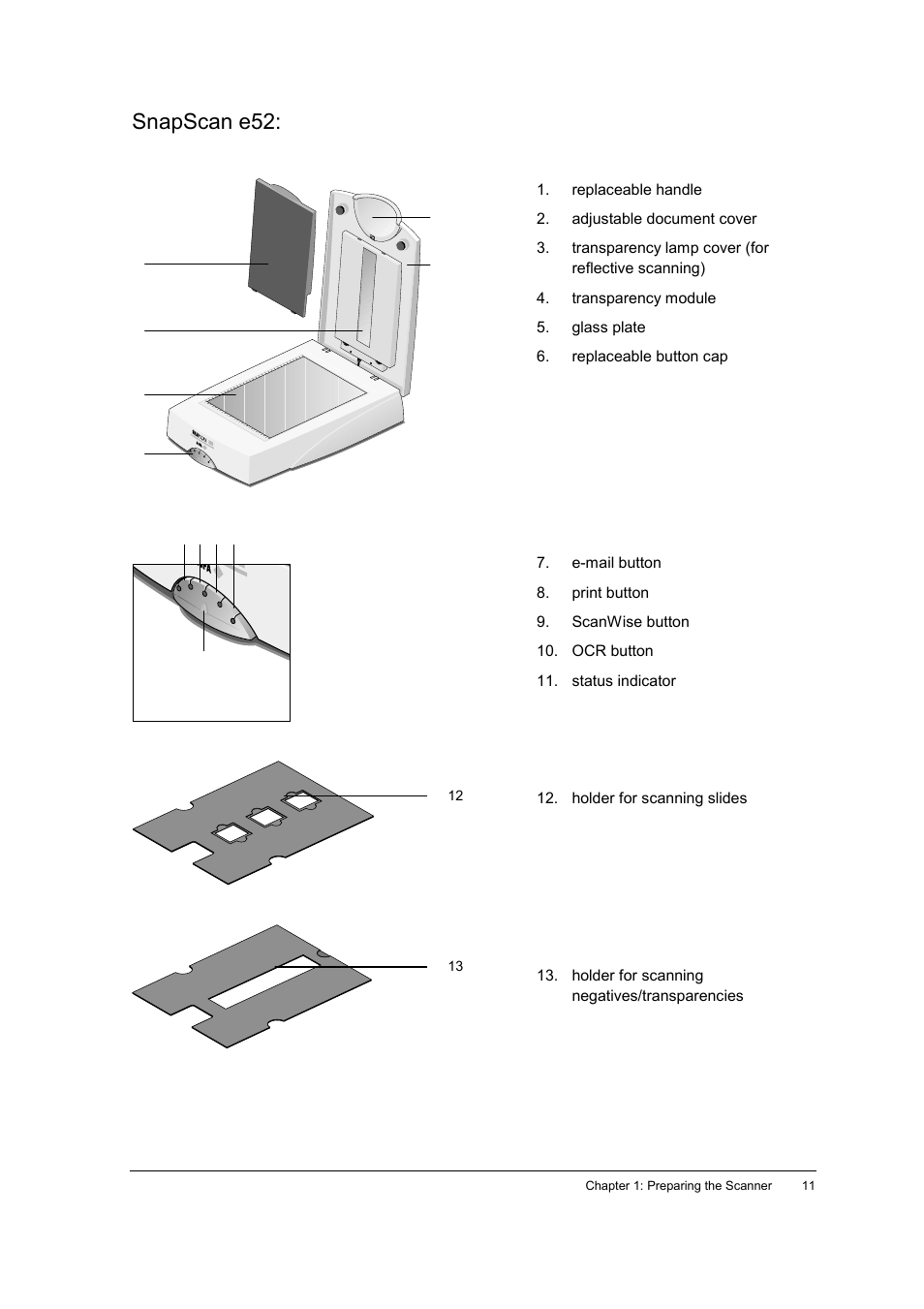 Snapscan e52 | AGFA SNAPSCAN E42 User Manual | Page 11 / 63