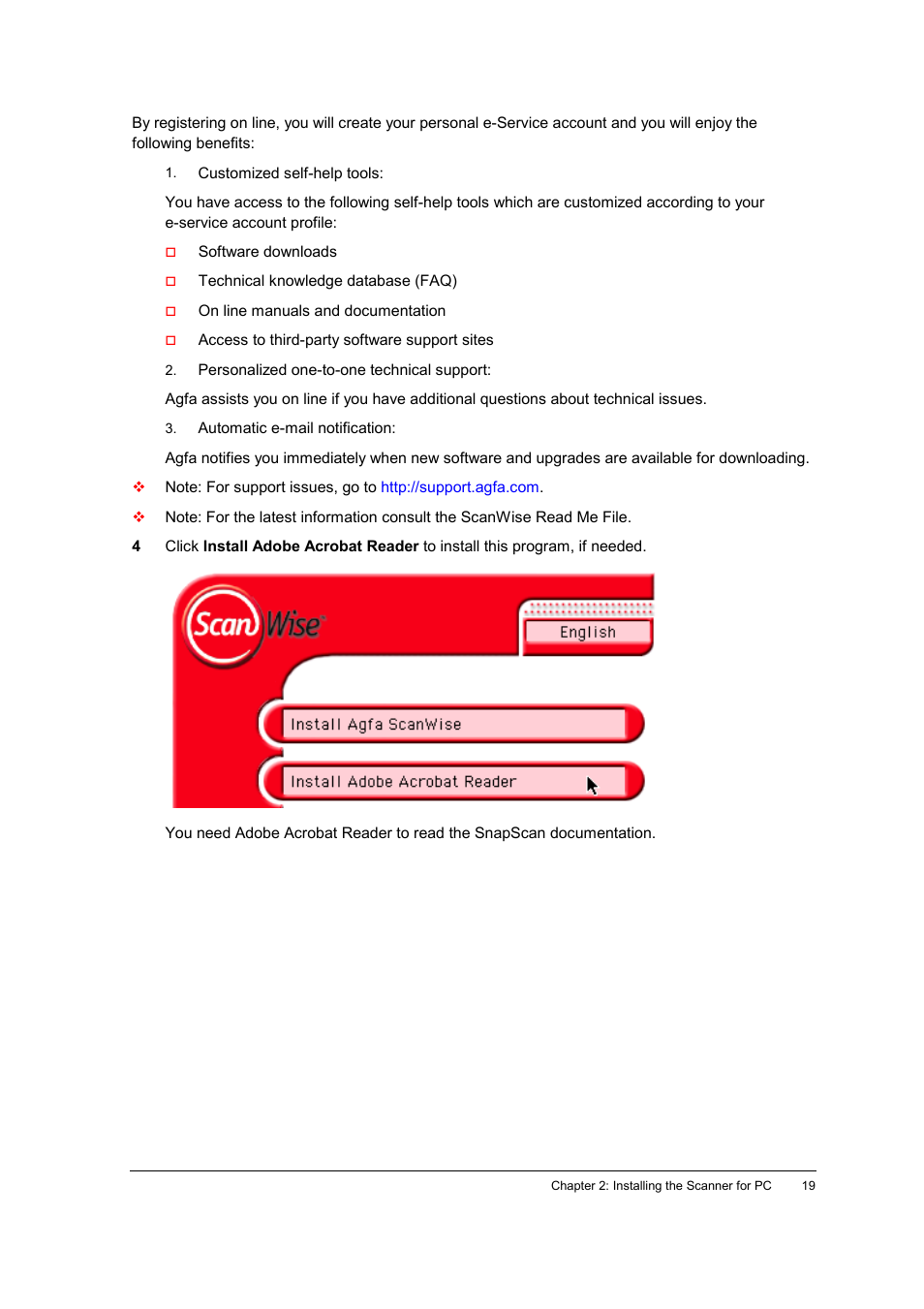 AGFA SNAPSCAN E42 User Manual | Page 19 / 63