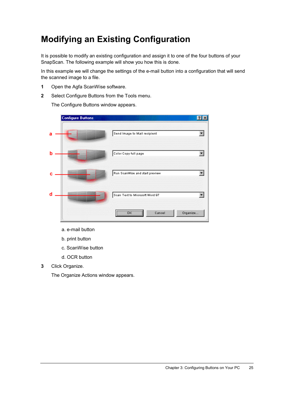 Modifying an existing configuration | AGFA SNAPSCAN E42 User Manual | Page 25 / 63