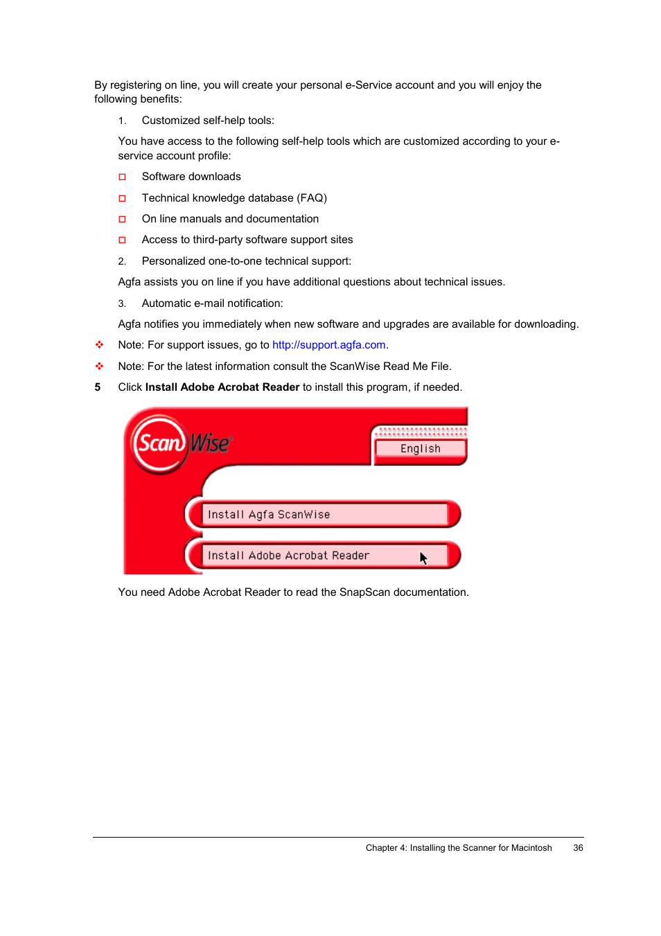 AGFA SNAPSCAN E42 User Manual | Page 36 / 63
