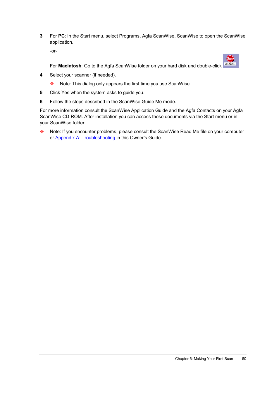 AGFA SNAPSCAN E42 User Manual | Page 50 / 63