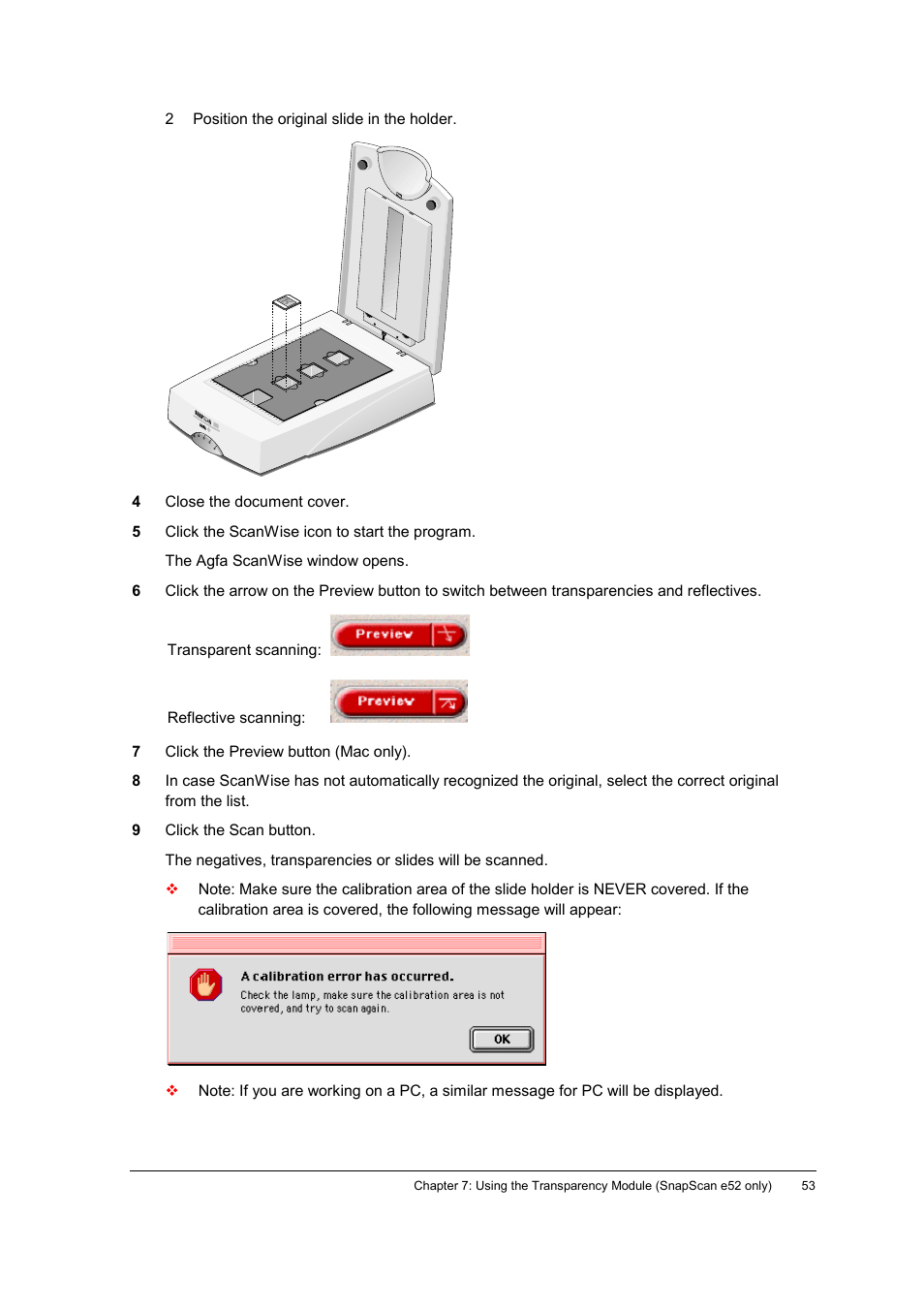 Instruction | AGFA SNAPSCAN E42 User Manual | Page 53 / 63