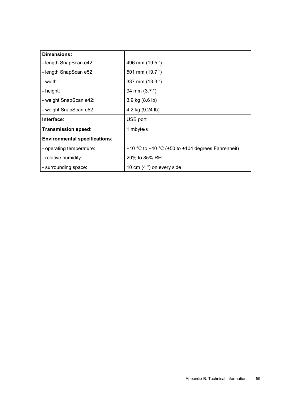 AGFA SNAPSCAN E42 User Manual | Page 59 / 63