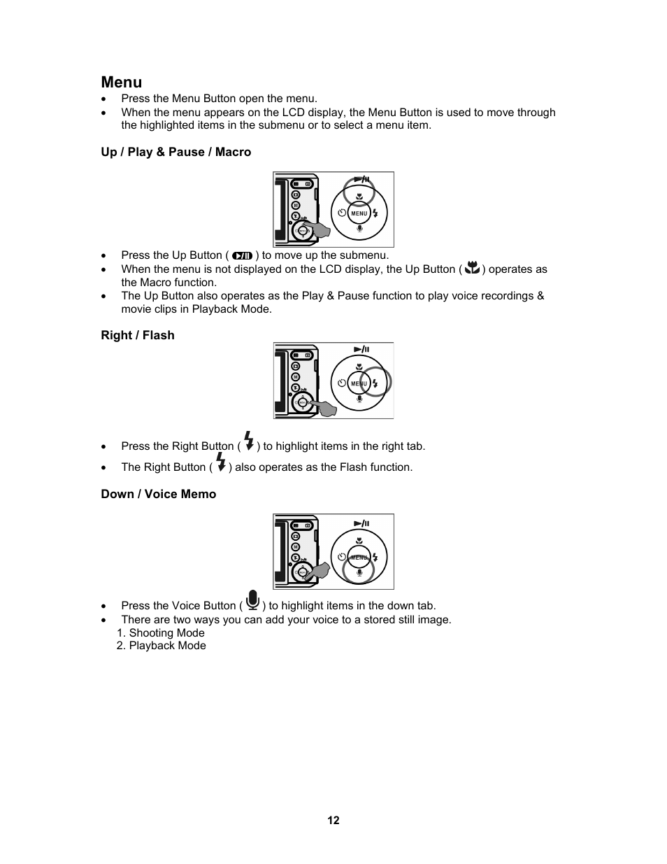 Menu | AGFA AP Sensor 830 User Manual | Page 12 / 31