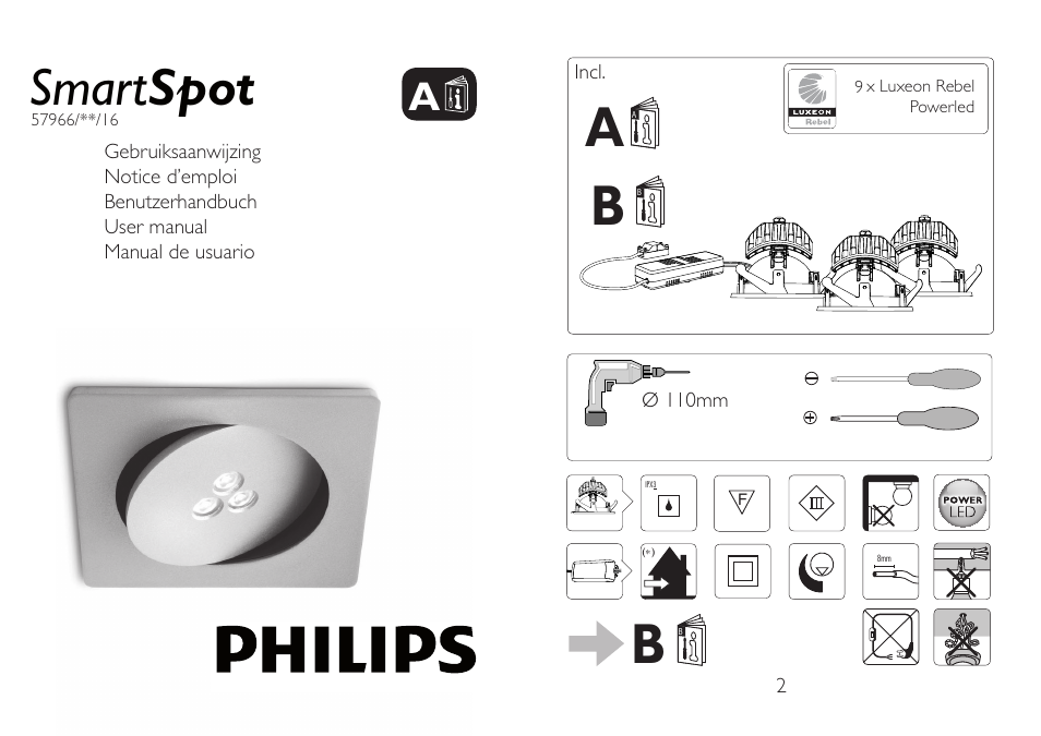 Philips SMARTSPOT Foco empotrable User Manual | 4 pages