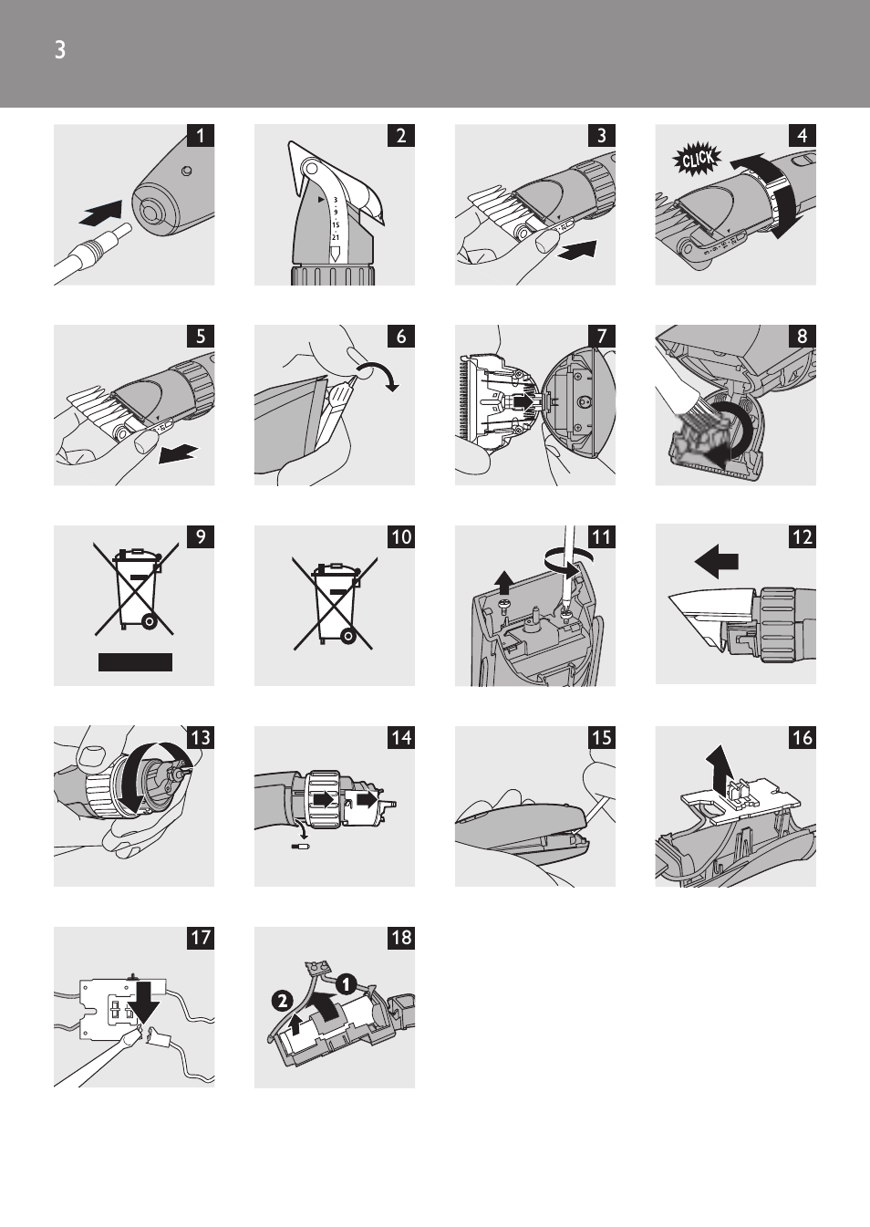 Philips HAIRCLIPPER Series 1000 Cortapelos User Manual | Page 3 / 94