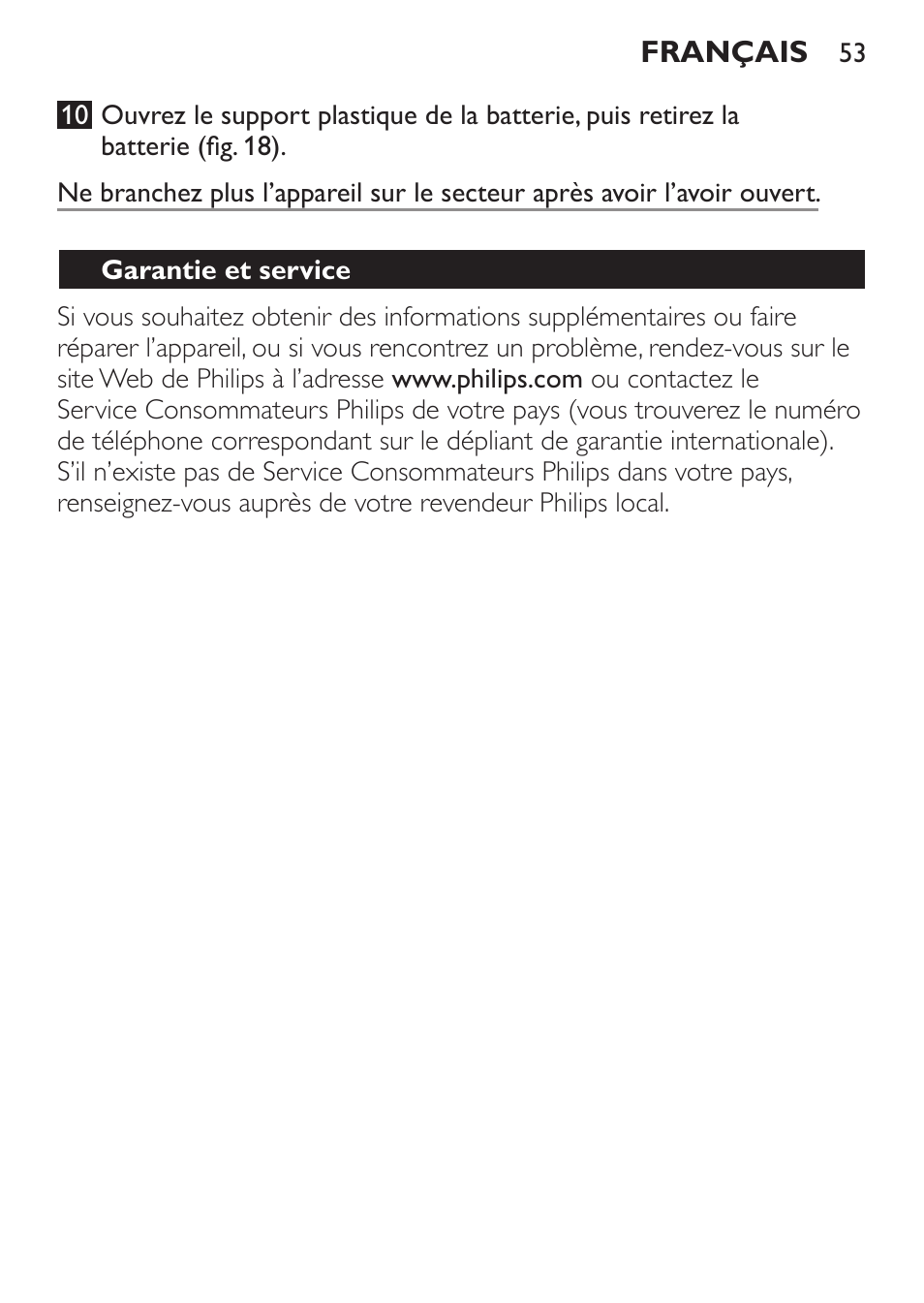 Garantie et service | Philips HAIRCLIPPER Series 1000 Cortapelos User Manual | Page 53 / 94