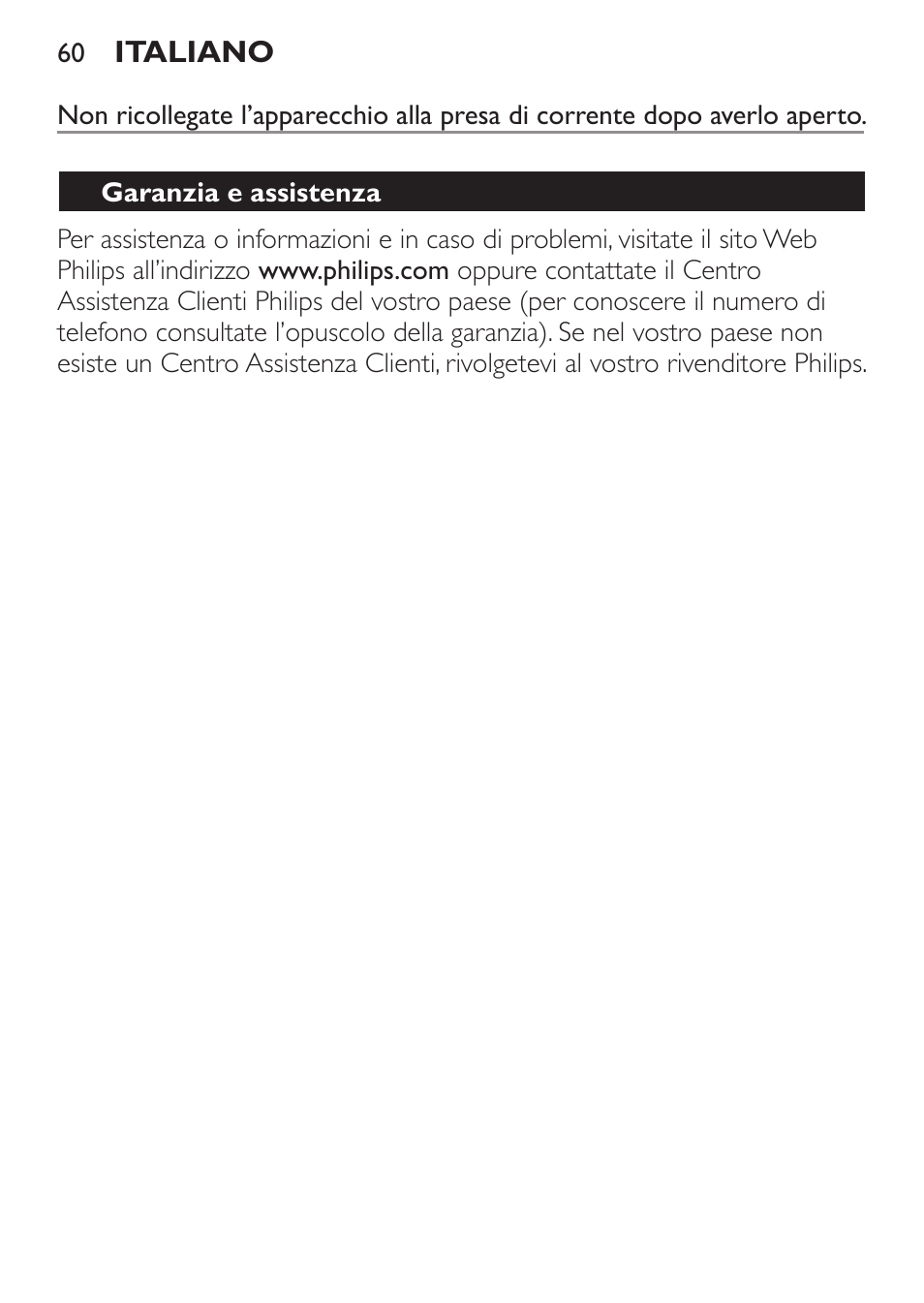 Garanzia e assistenza | Philips HAIRCLIPPER Series 1000 Cortapelos User Manual | Page 60 / 94