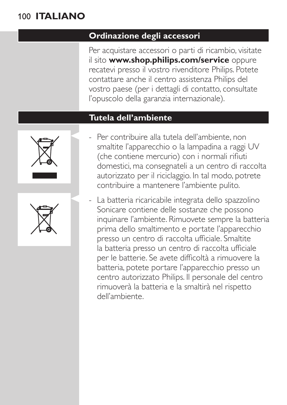 Philips Sonicare HealthyWhite Cepillo dental sónico recargable User Manual | Page 100 / 144