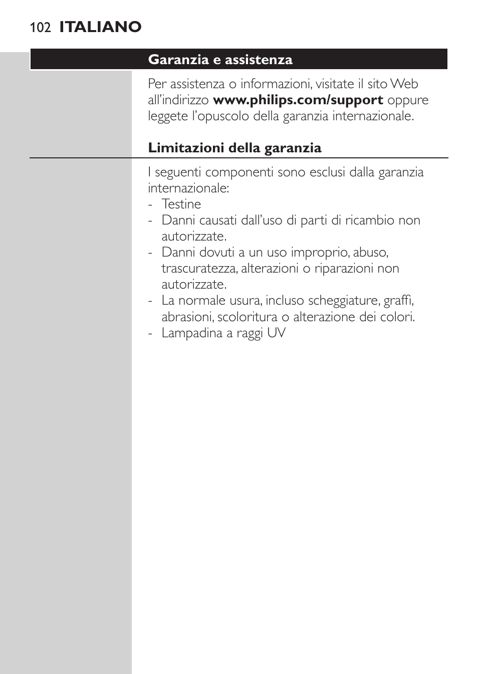 Philips Sonicare HealthyWhite Cepillo dental sónico recargable User Manual | Page 102 / 144